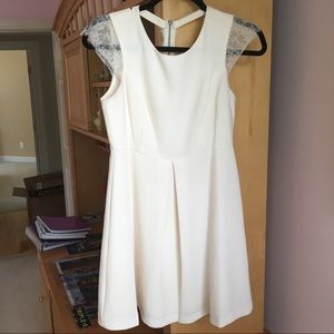 White BCBGeneration lace cap sleeve dress